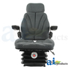 A & I Products Seat, F10 Series, Mechanical Suspension / Arm Rest / Head Rest / Gray Cloth 20" x22" x20" A-F10M250